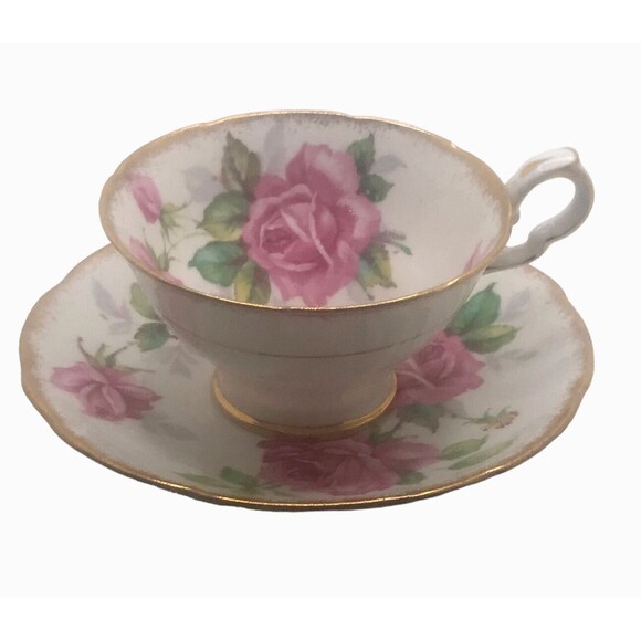 Vintage Royal Stafford Berkeley Rose Bouquet Teacup and Saucer. Fine Bone China - Picture 3 of 11